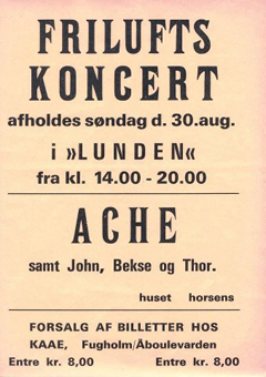 Flyer: ACHE p Lunden, Horsens, 30. august 1970